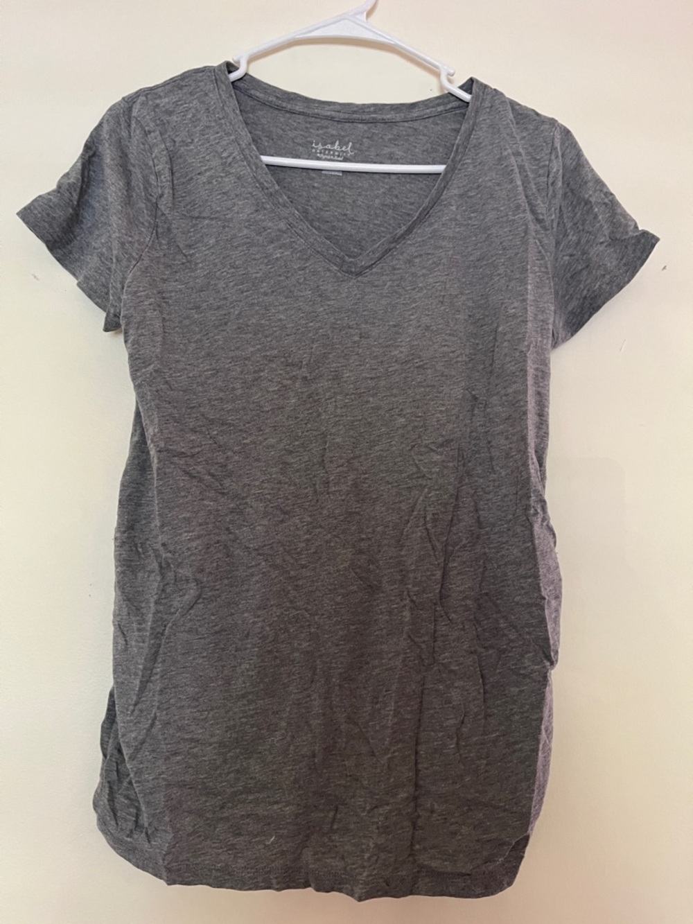 Gray V-Neck Women's maternity Tee